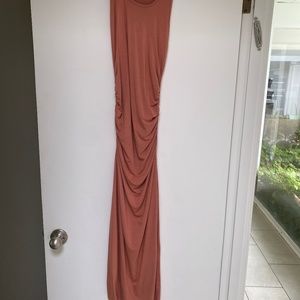 Enza costa ruched tank midi dress